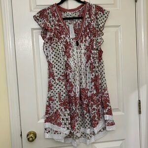 NWT Poupette St Barth mini dress mila lace trimmed vneck